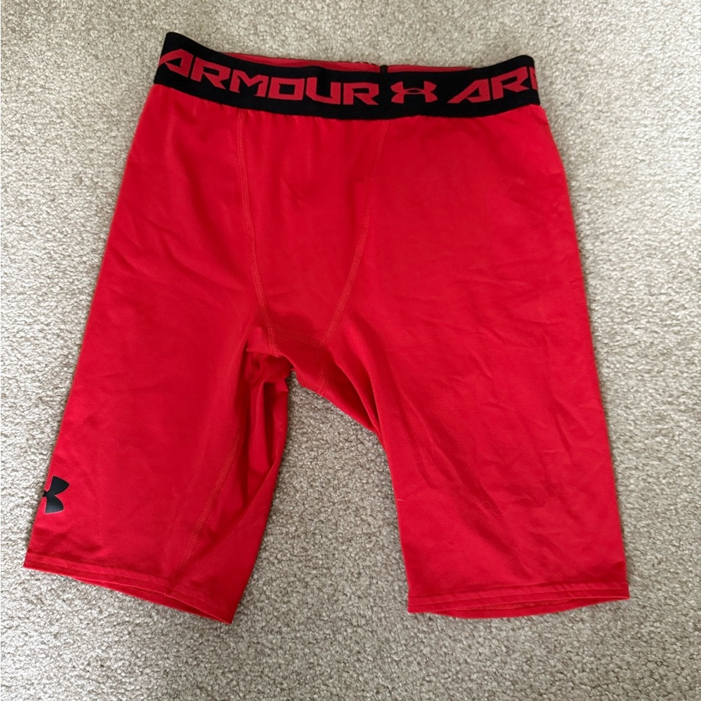 Under Armour Men's Vibrant Red Compression Shorts